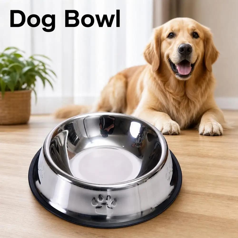 Stainless Steel Pet Bowl Non-Skid Food and Water Bowl Cat Bowl No Spill Dog Food Bowl for Small/Medium/Large Pets Pet Supplies
