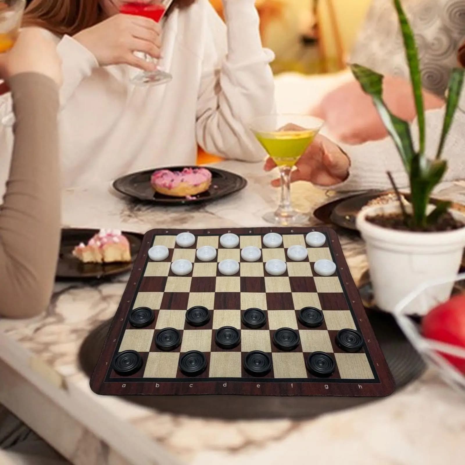 Classic Themed Chessboard Set Rubber Plastic Checkers Board Game High Quality Chess Game for Home Use