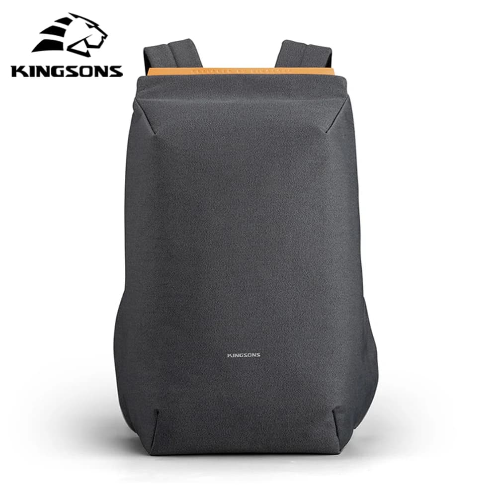 Kingsons 2025 Nuovo zaino per notebook con ricarica USB Borsa per computer portatile da 15,6 pollici Borse da scuola impermeabili antifurto per ragazzi
