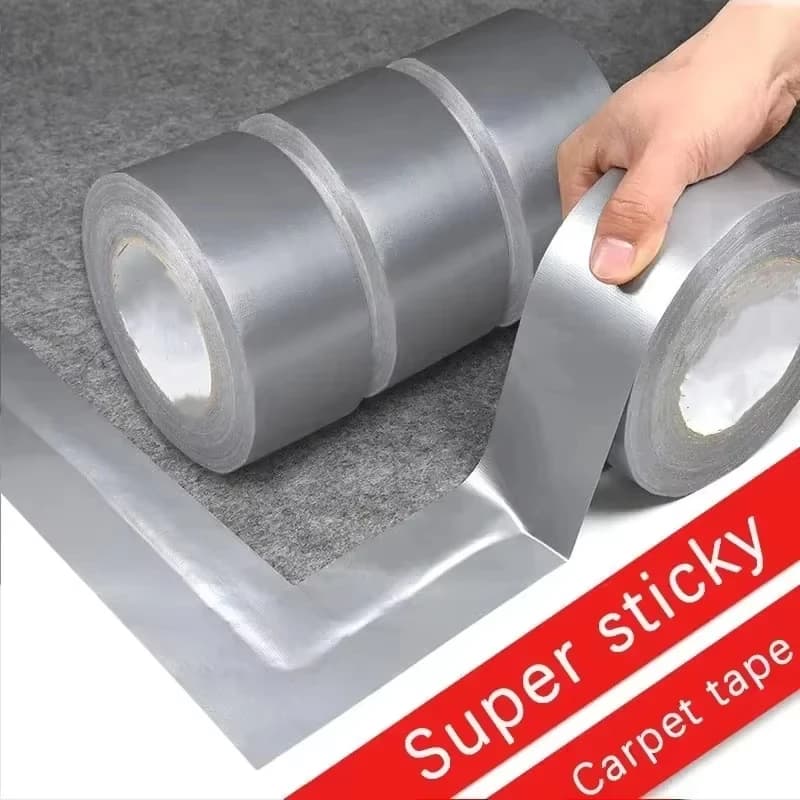 10 m thick industrial tape (grey silver) - on one side, waterproof/windproof, wear-resistant for repairs and bundled activities