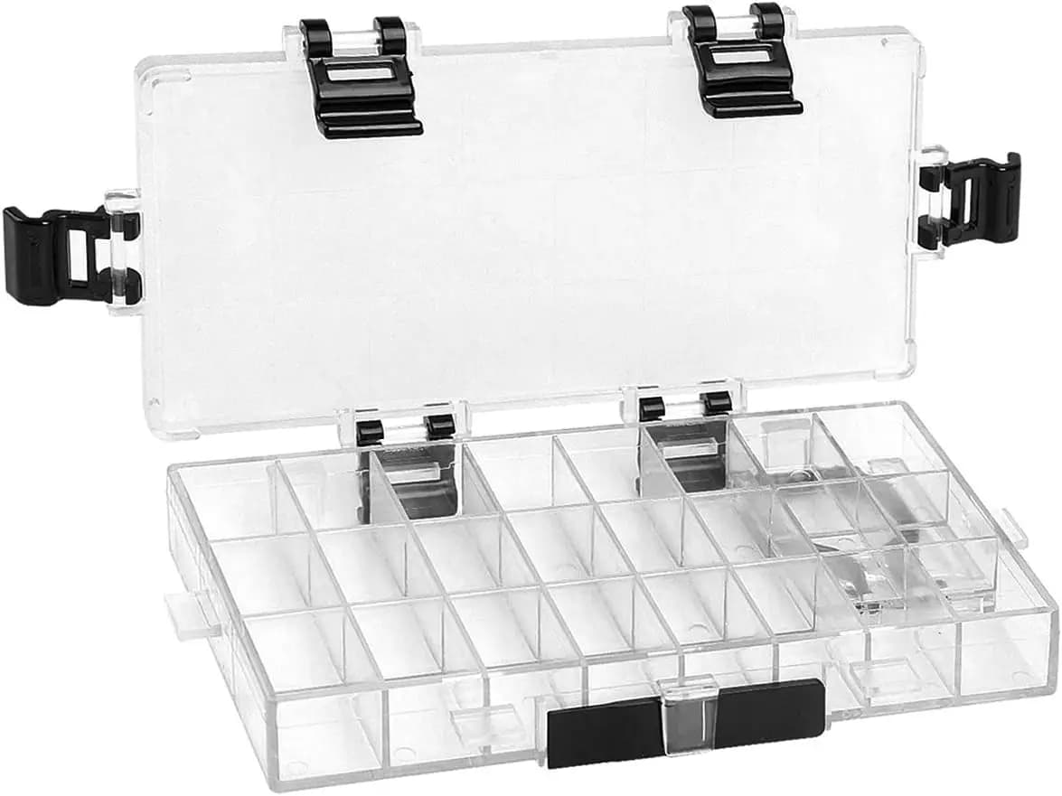 24 Well Airtight Paint Storage Palette Box for Watercolor, Gouache, Acrylic, Oil Paint, 2cm Deep Wells, Portable
