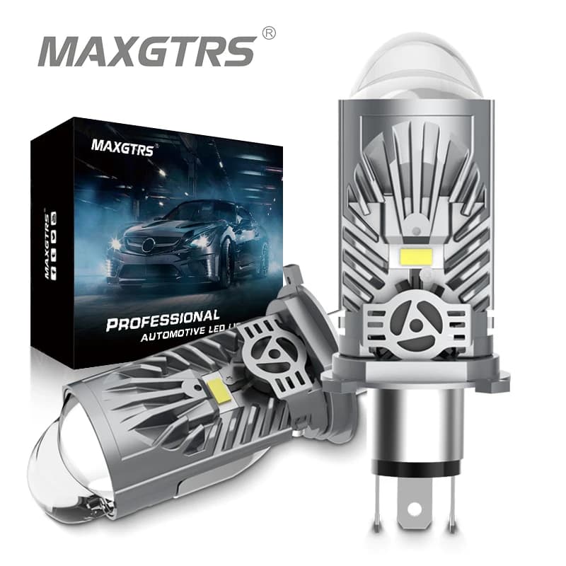 Doppia lente H4 Faro a LED Mini lente per proiettore LED H4 Lampada automatica Faro per automobile Fascio di luce alto/basso 55W 12000LM Plug & Play