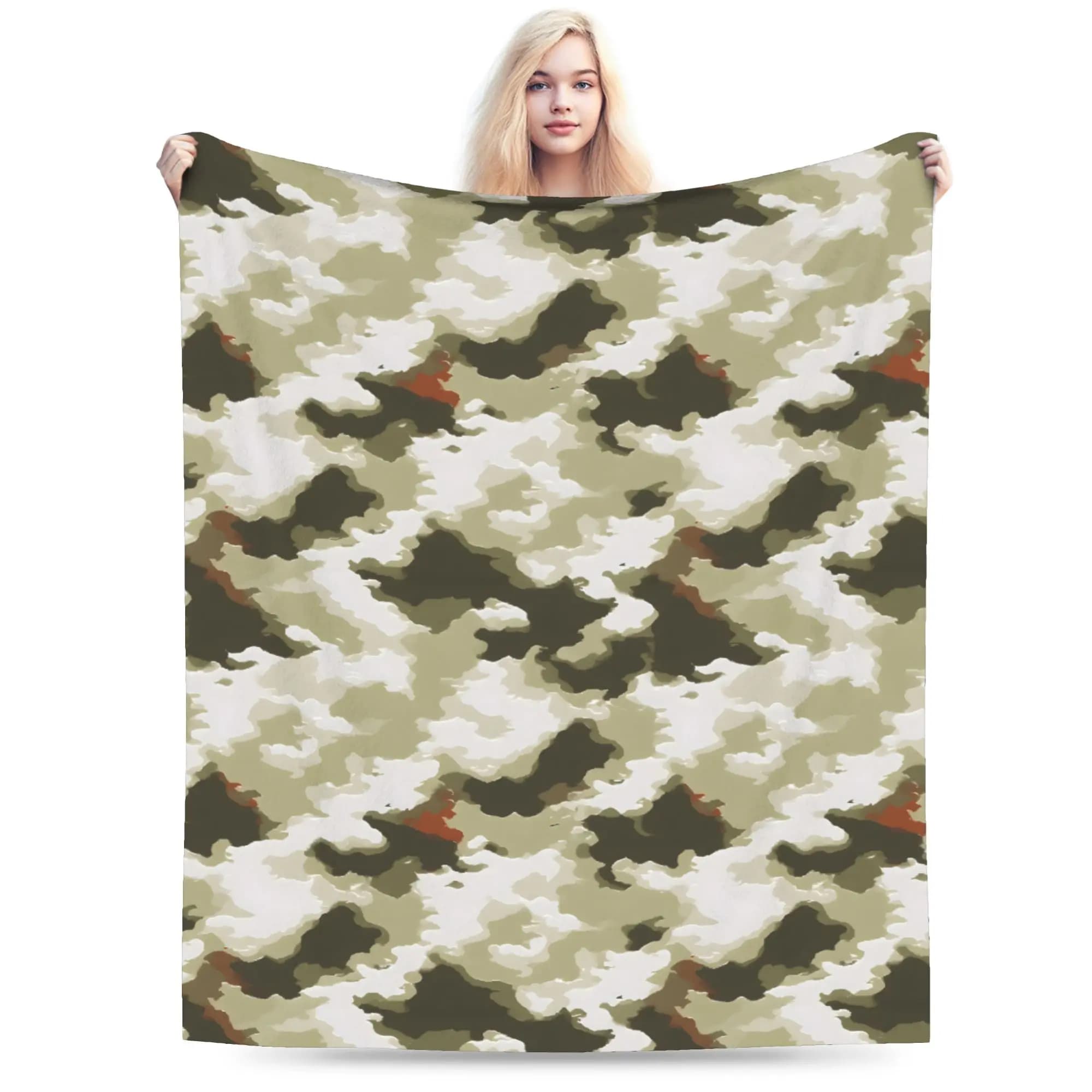 Camo Camouflage Blanket Flannel All Season Portable Lightweight Thin Throw Blankets for Bedding Couch Quilt