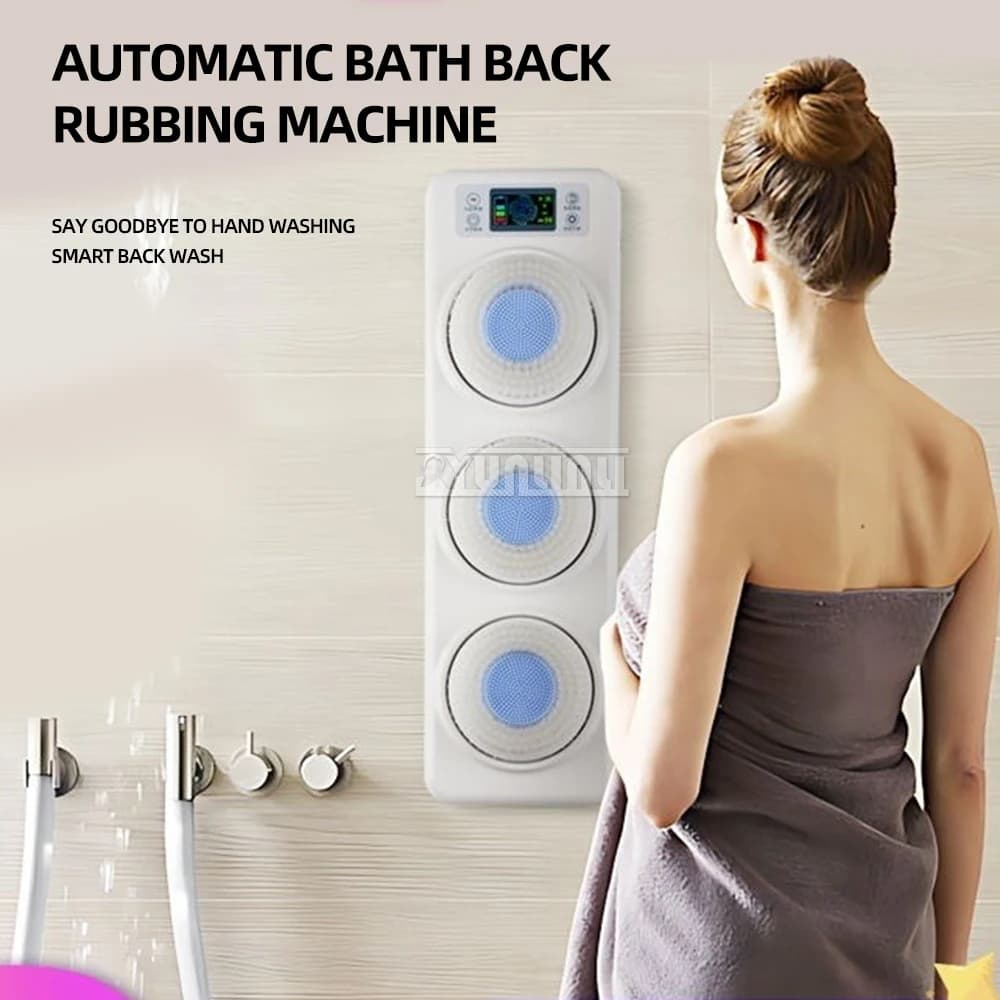 Exfoliating body scrubber massage with electric shower brush