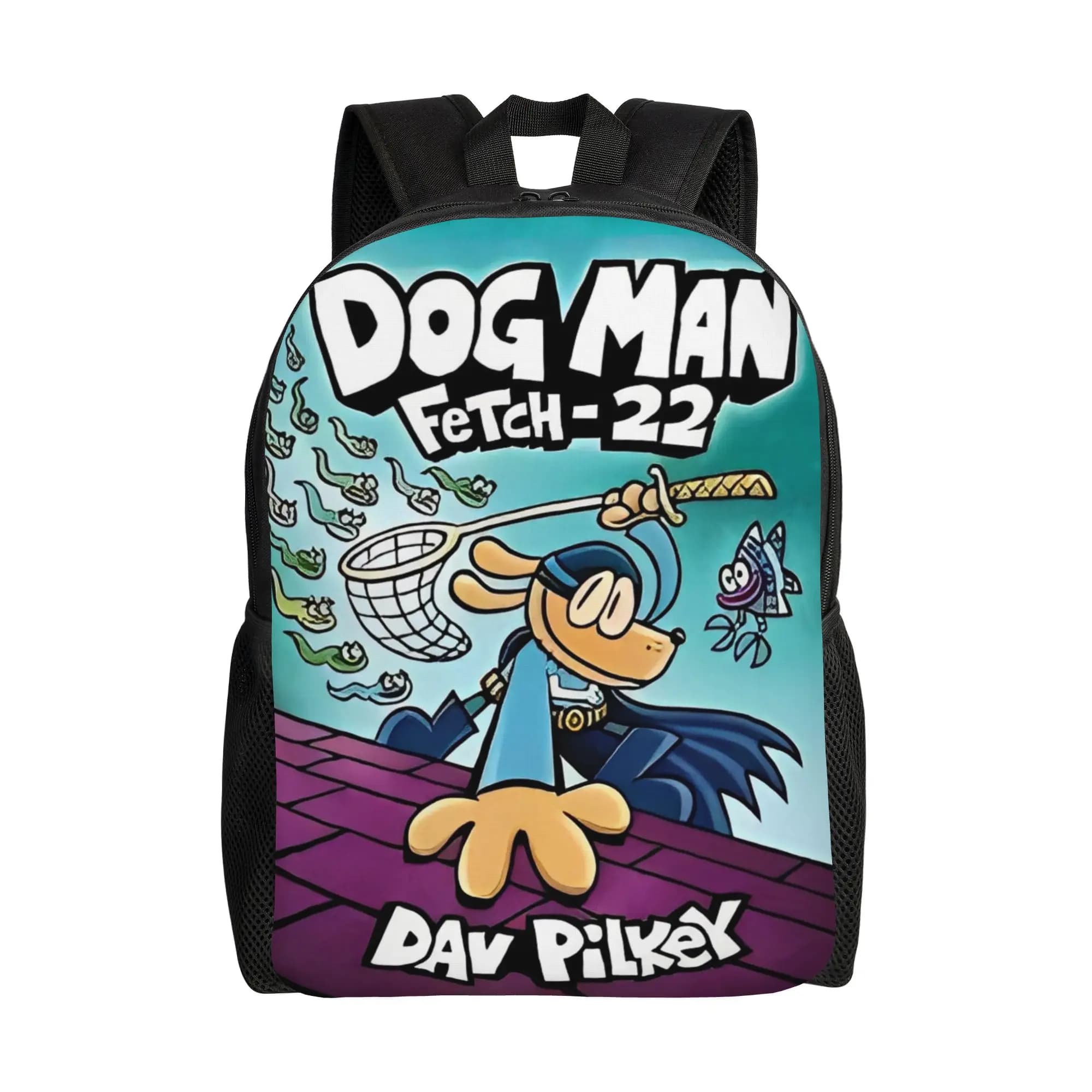 Zaino casual con cartoni animati Dog Man, leggero, per scuola superiore, lavoro, anime, per uomo e donna, borsa a tracolla per computer portatile