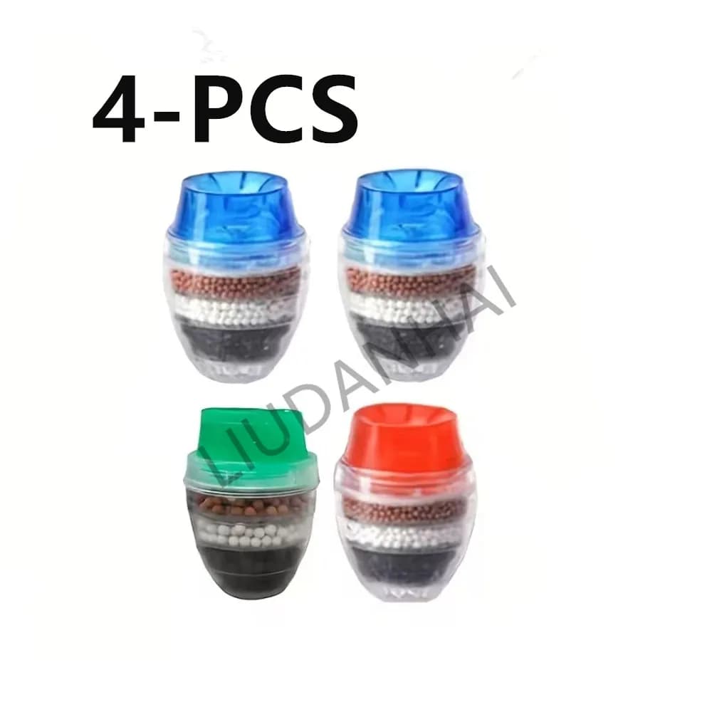 4pcs Random Color Activated Carbon Water Purifier Set for Kitchen And Bathroom Faucets, No Basic Purification Required.