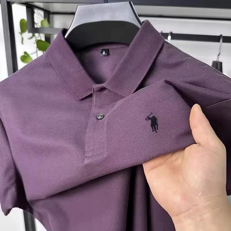 Polo da uomo a maniche corte in cotone 100% puro di alta gamma con ricamo Paul modello estivo di tendenza top da golf casual T-shirt