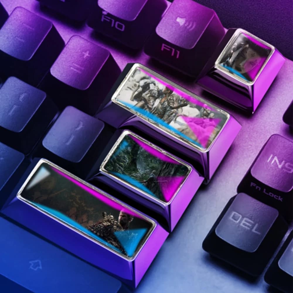 Zinc Alloy Metal Keycaps Cherry Profile ESC Tab Enter Backspace Black Myth Wu Kong Custom Gx87 Raven68 Mechanical Keyboard Caps