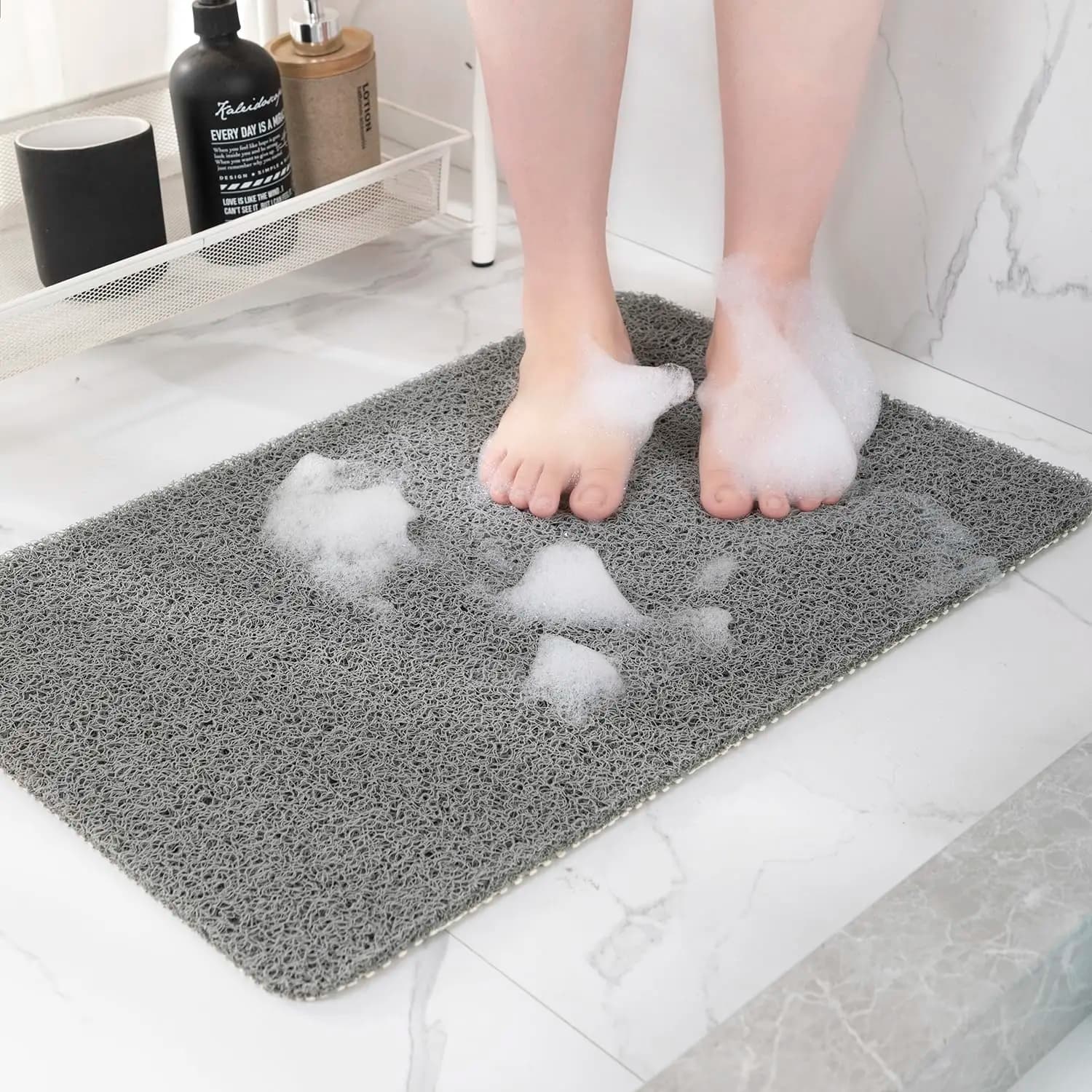 Tappetino da doccia super confortevole 50*80 cm, antiscivolo, drenante, facile da pulire, lavabile, tappetino da bagno antiscivolo.