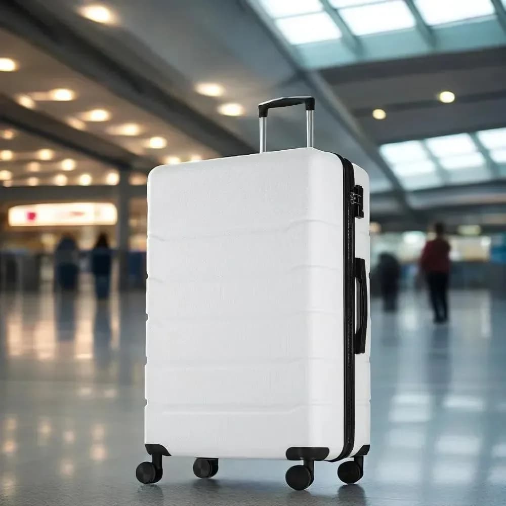 Valigia da viaggio rigida espandibile da pollici (inch), con ruote girevoli, in ABS resistente e leggero, con lucchetto TSA