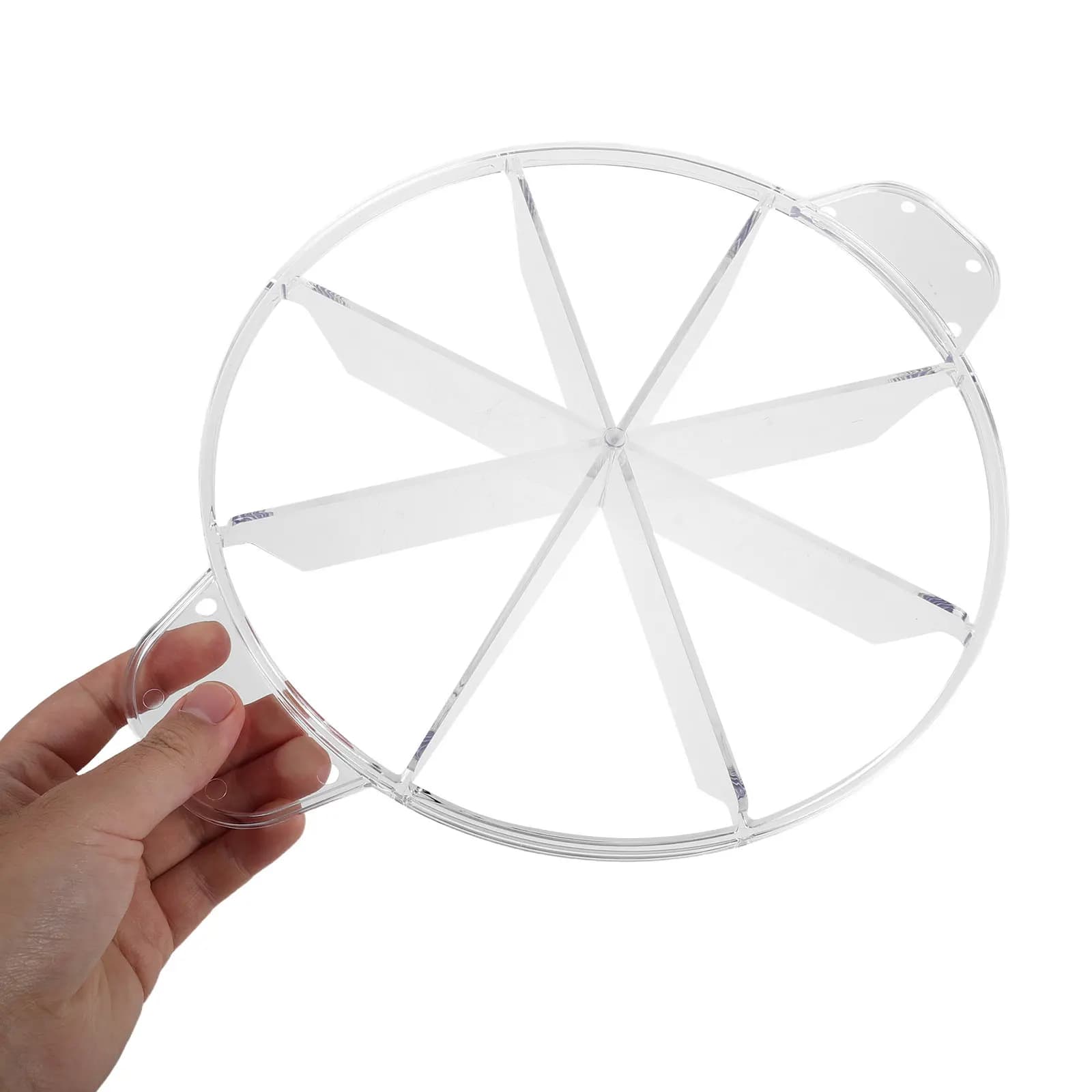 Pizza Cutter 8 Cut Pie Slicer Manual Cake Divider Tool Rust Proof Side Handle Kitchen Baking Guide Even Slices 10.2 Dia