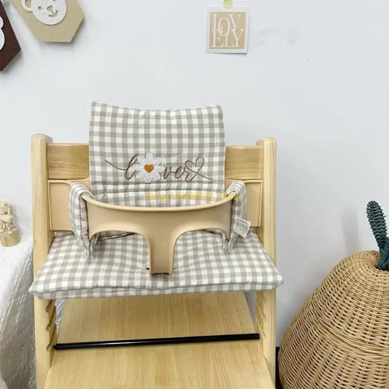 Dining chair cushion with floral print Children's high chair cushion Children's growth chair cushion