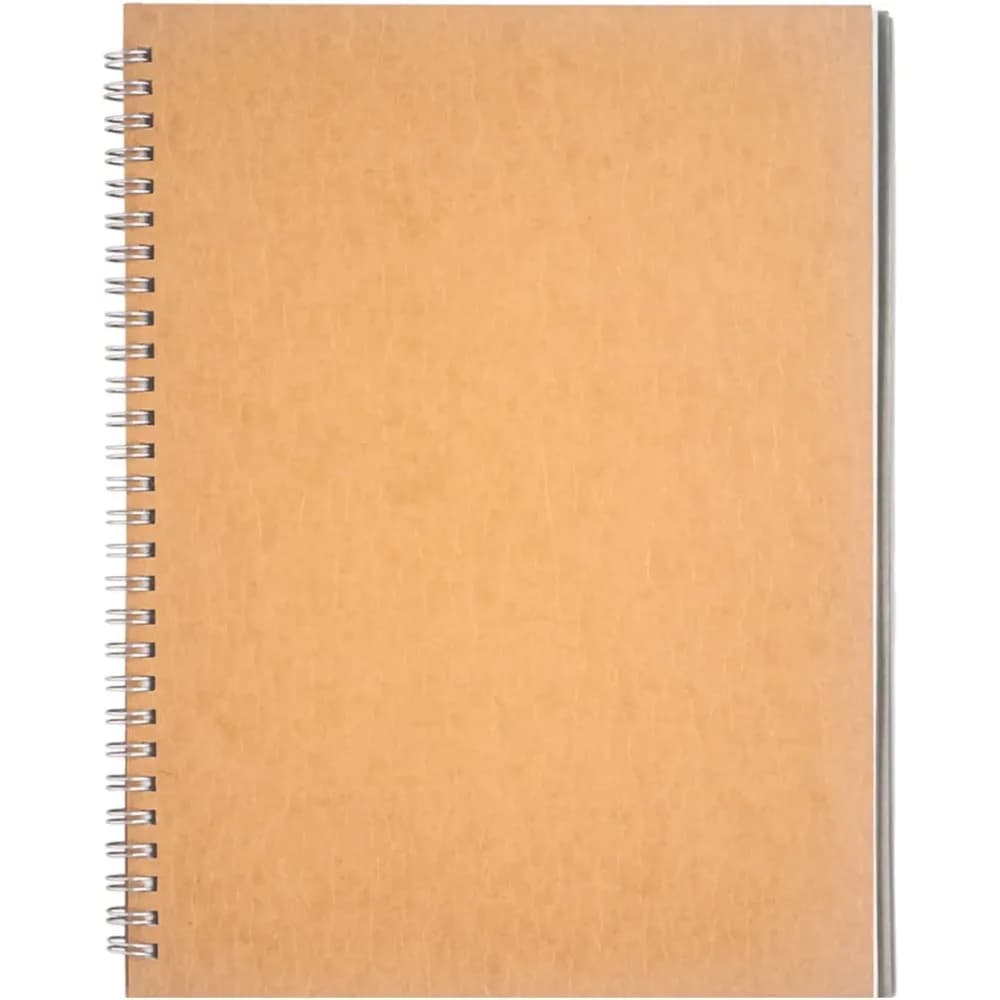 10 inch x 7.5 inch, 100GSM, Blank Spiral Notebook, 1-Pack, Soft Cover, Sketch book, 100 Pages / 50 Sheets, with writing backboard, (Brown)