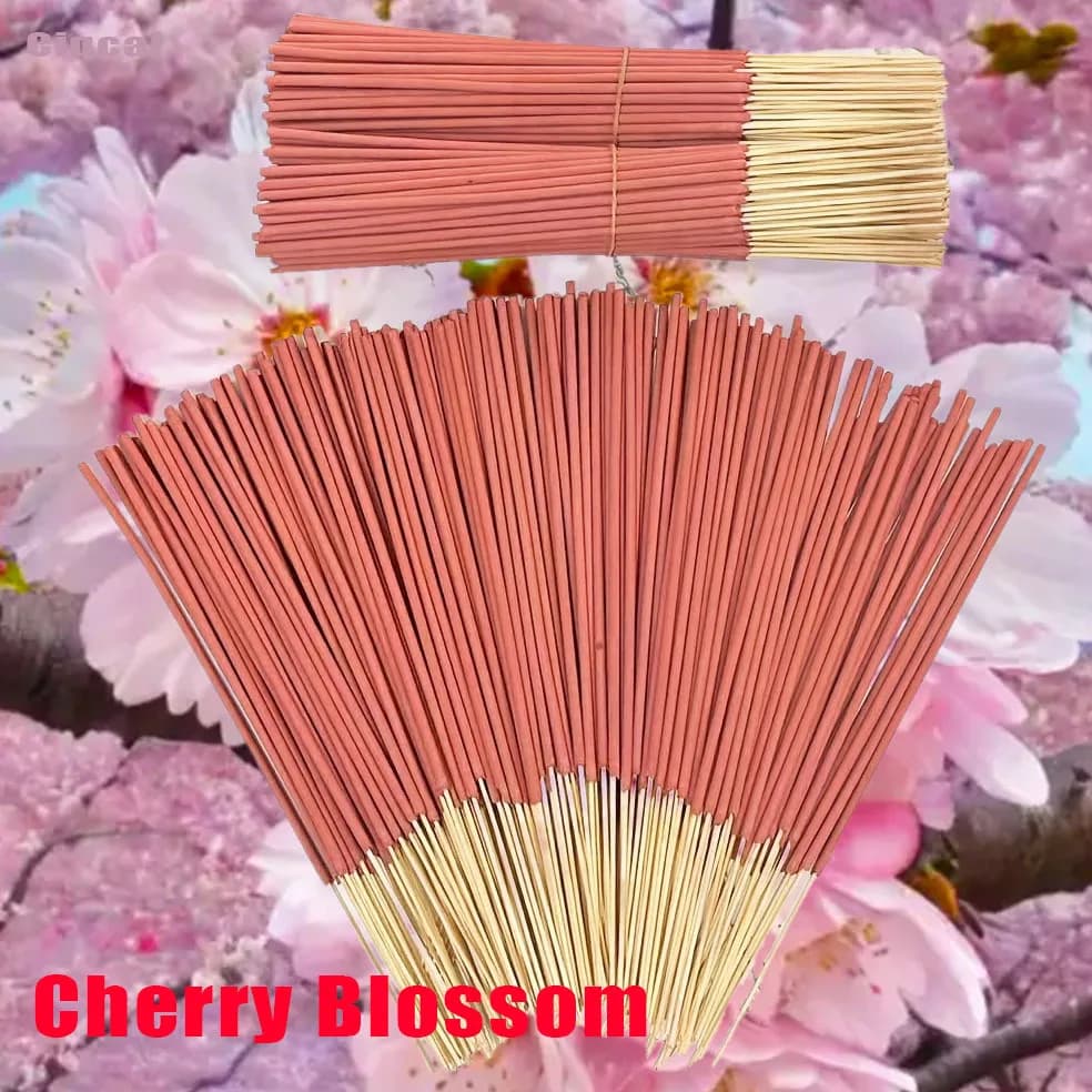 Bastoncini profumati naturali di fiori di ciliegio dolce | Incenso di fiori di ciliegio arrotolato fatto a mano | 25,5 cm | Profumo floreale duraturo,