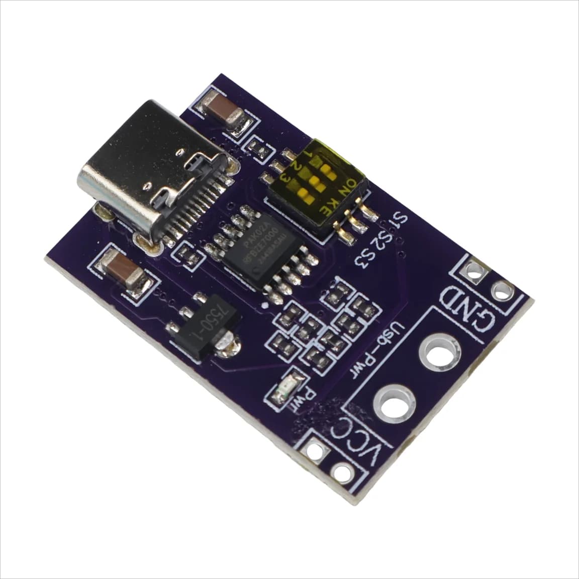 Modulo CH224K PD/QC/AFC per Ricarica Rapida con Interruttore DIP, Uscita Fissa 5V 9V 12V 15V 20V USB-PD per Laptop DIY
