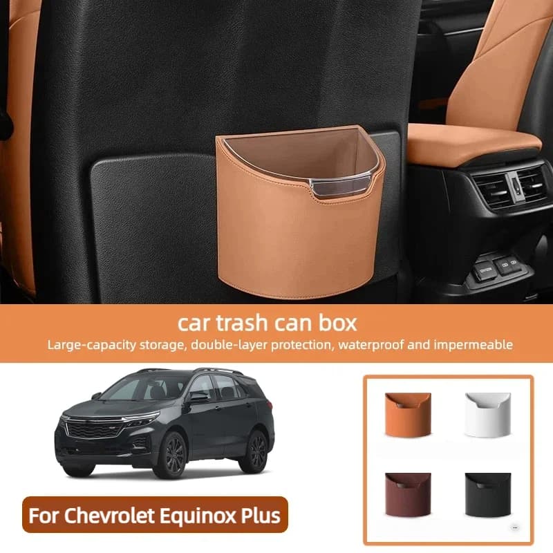 Per Chevrolet Equinox Plus 2024 2025: Cestino per Rifiuti Auto, Scatola Portaoggetti da Sedile Posteriore a Doppio Strato, Contenitore per Spazzatura da Veicolo, Accessori