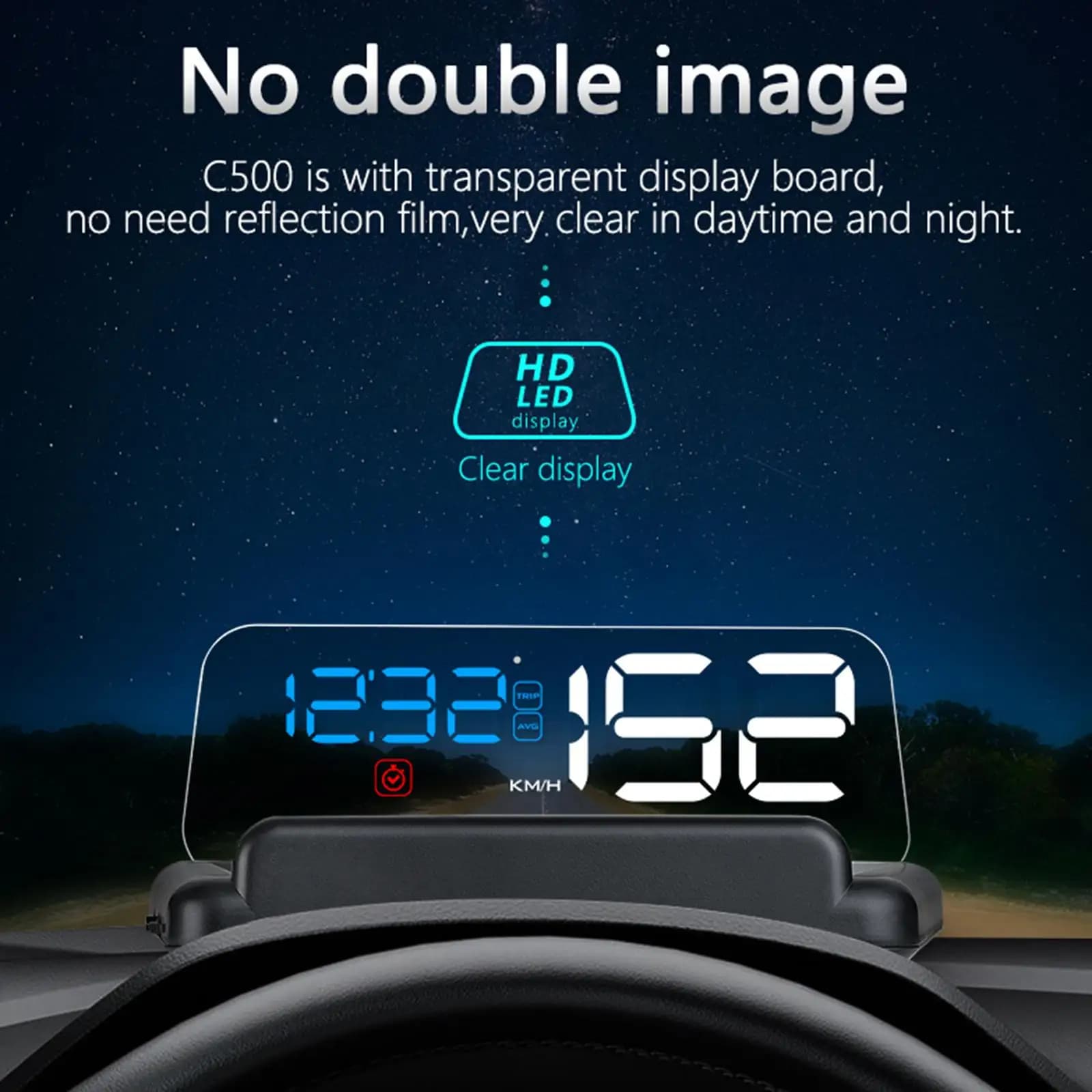 Display Head-up con Allarme Temperatura Acqua e Contachilometri Intelligente Universale per Tutte le Auto