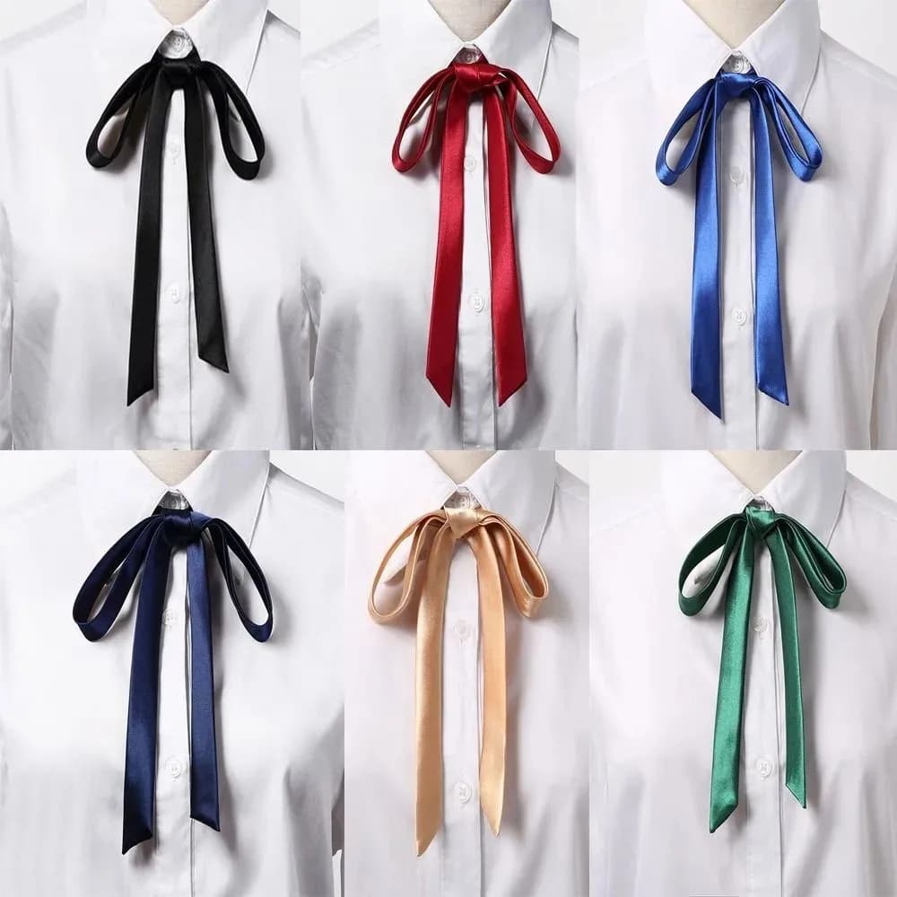 Korean Small Tie Bowtie College Style School Uniform Shirt Accessories Men's Women's Long Section Streamers Collars Flowers