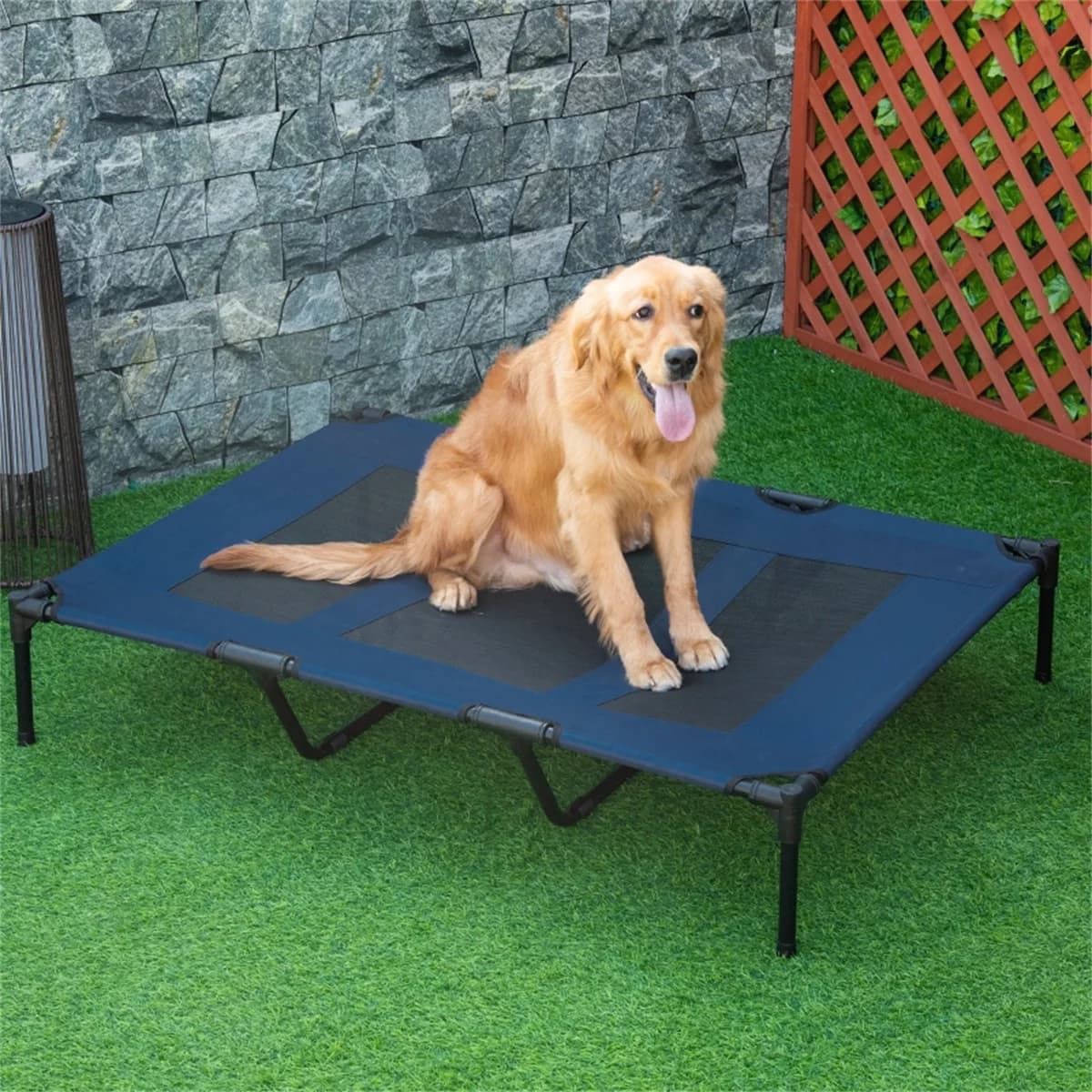 Letto per animali domestici Pad antiscivolo impilabile portatile 600D tessuto oxford in plastica durevole struttura in acciaio comfort durevole letto per animali domestici