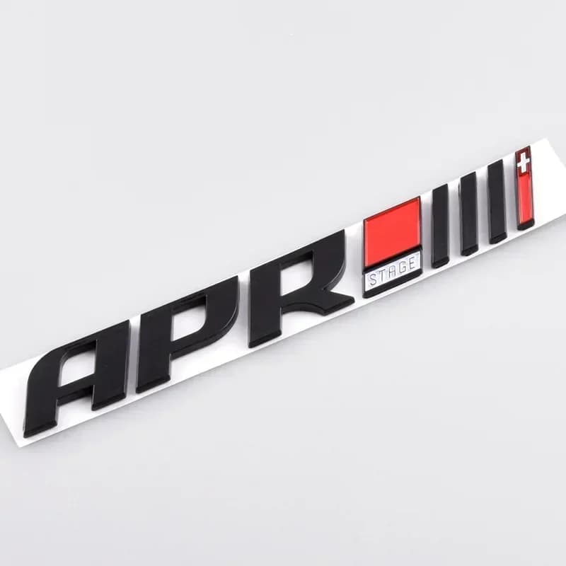 QA Chrome Black 3D ABS Letters Logo APR Stage III 3+ Rear Trunk Boot Badge Emblem Sticker for VW GOLF Audi R8 RS A3 A4 Q5