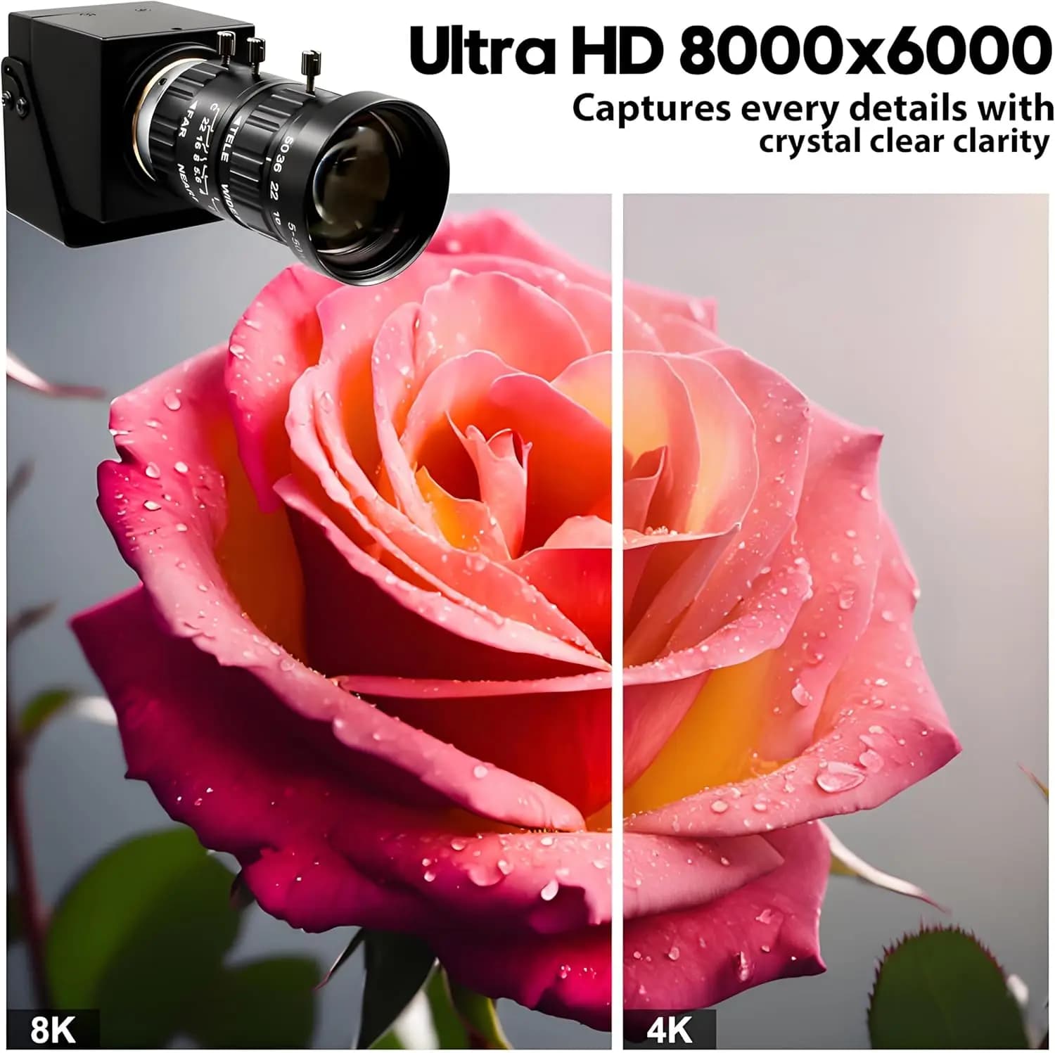 USB camera ELP 48MP with 5-50mm zoom lens for computer Mini camera Lightburn for laser engraver Webcam with 6000P 10X zoom for PC Pi