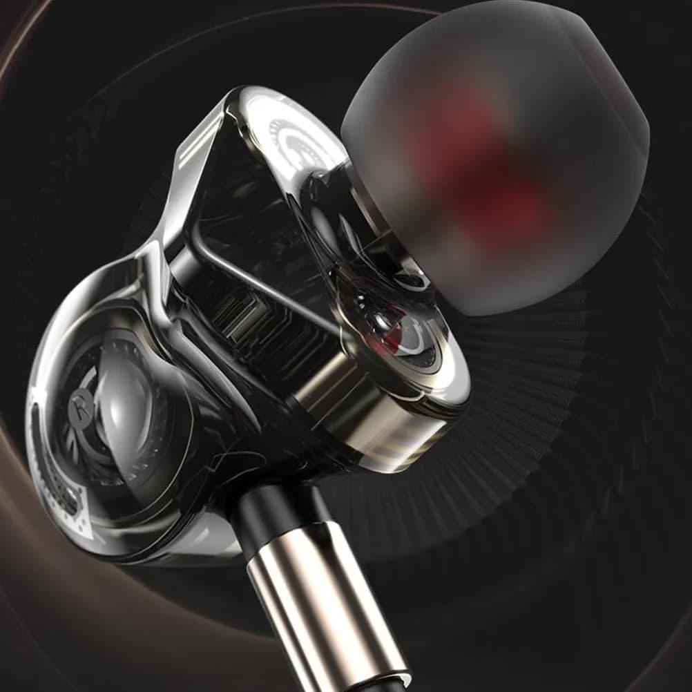 Auricolari con 6 Driver, Cablati, Stereo, Sportivi, con Pin Placcato Oro da 3,5 mm, Bobina Mobile da 7 mm/9 mm, Wide Symphony