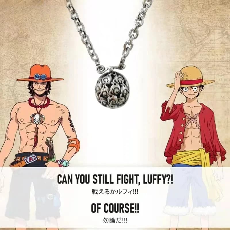 Collane in Metallo ONE PIECE con Personaggi Anime, Gioielli Mera Mera No Mi, Accessori Moda, Regalo