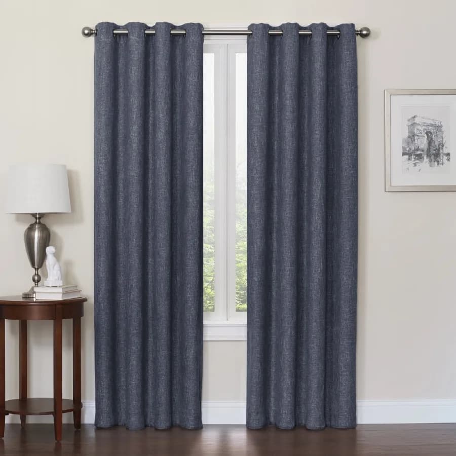 Blackout Single Curtain Lined Grommet Panel 50" x 63" Navy