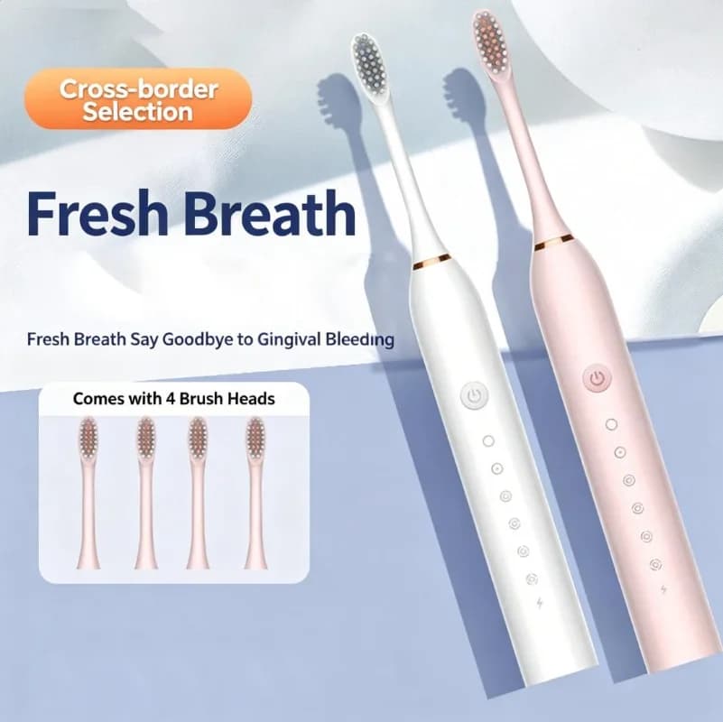 Rechargeable electric toothbrush, smart sonic toothbrush with soft bristles for adults and children, design suitable for couples