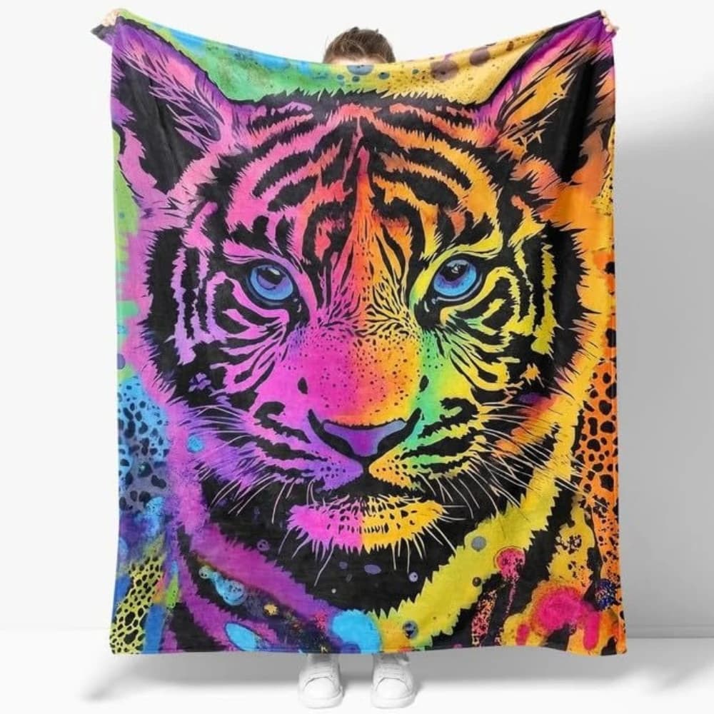 Tigre dipinta in poliestere stampato digitale Camera da letto in velluto di flanella morbida fodera per divano coperta in pile morbida fodera per divano coperte per letti