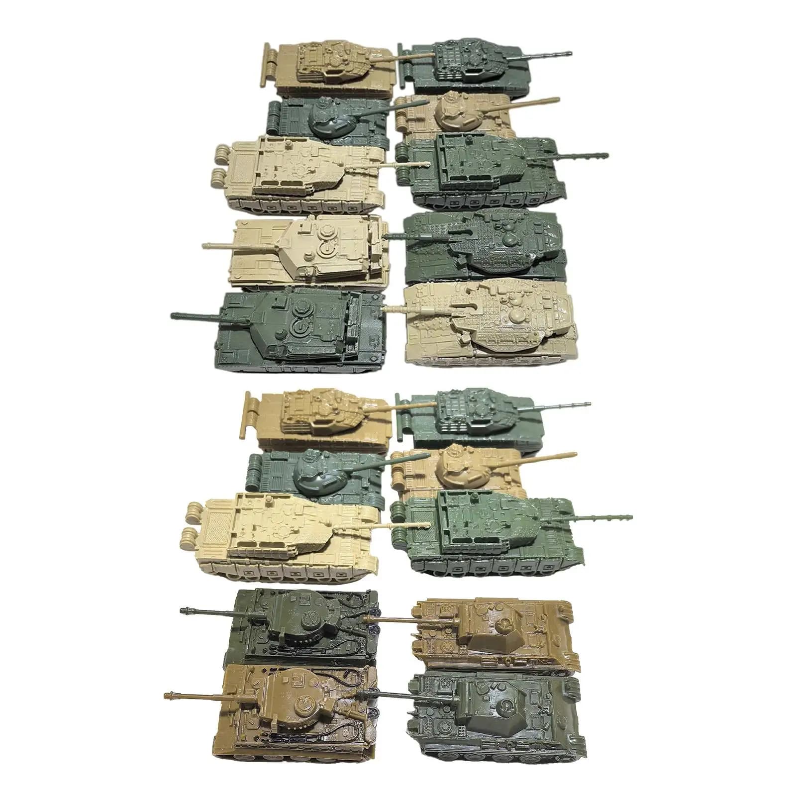 10Pcs Tank Model Building Kit 1:144 Scale Collections Tabletop Decoration Miniature Ornaments DIY Assembly for Boys Adults Kids