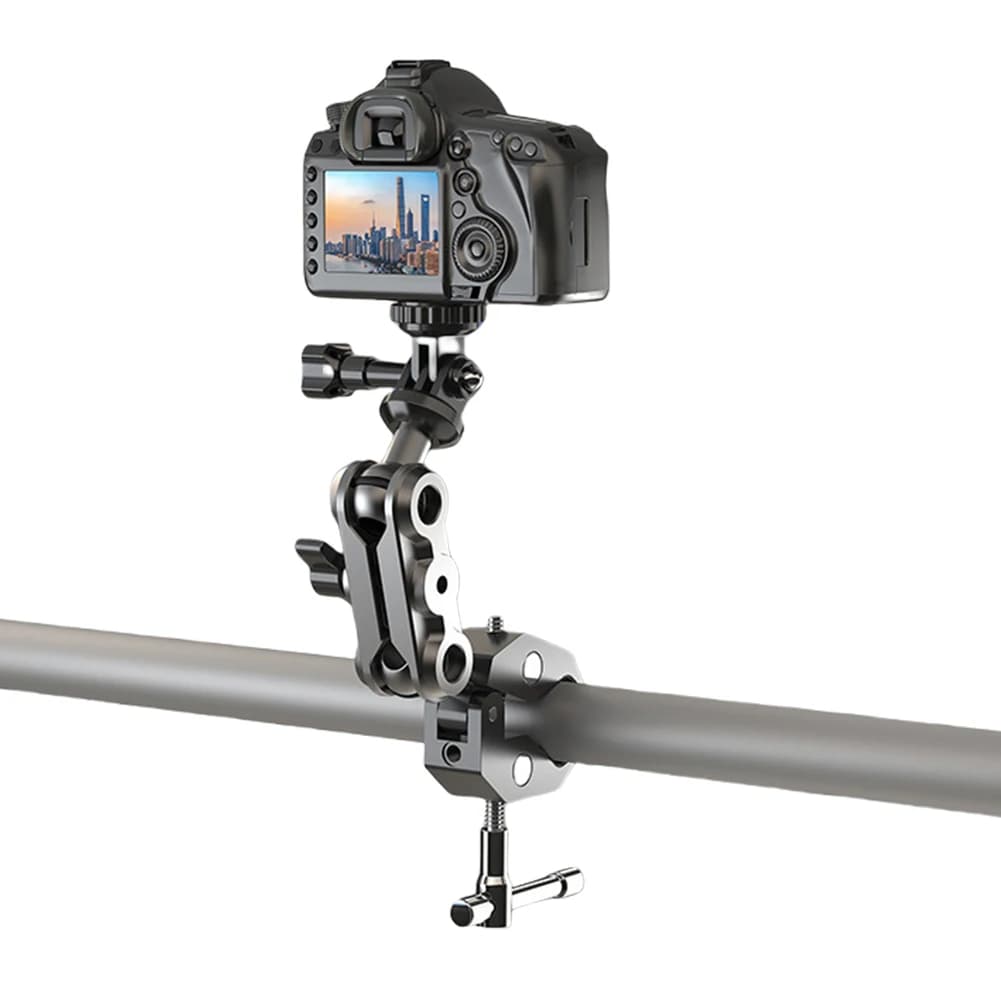 Supporto in metallo per moto Clip da ciclismo regolabile per bicicletta Supporto per morsetto per action camera leggero per barra tonda Barra quadrata da tavolo