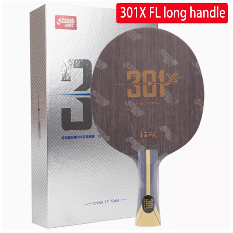 Racchetta da ping pong originale DHS Hurricane 301X con lama da ping pong per uso professionale in squadra 5 legno + 2 racchette da ping pong in fibra di carbonio
