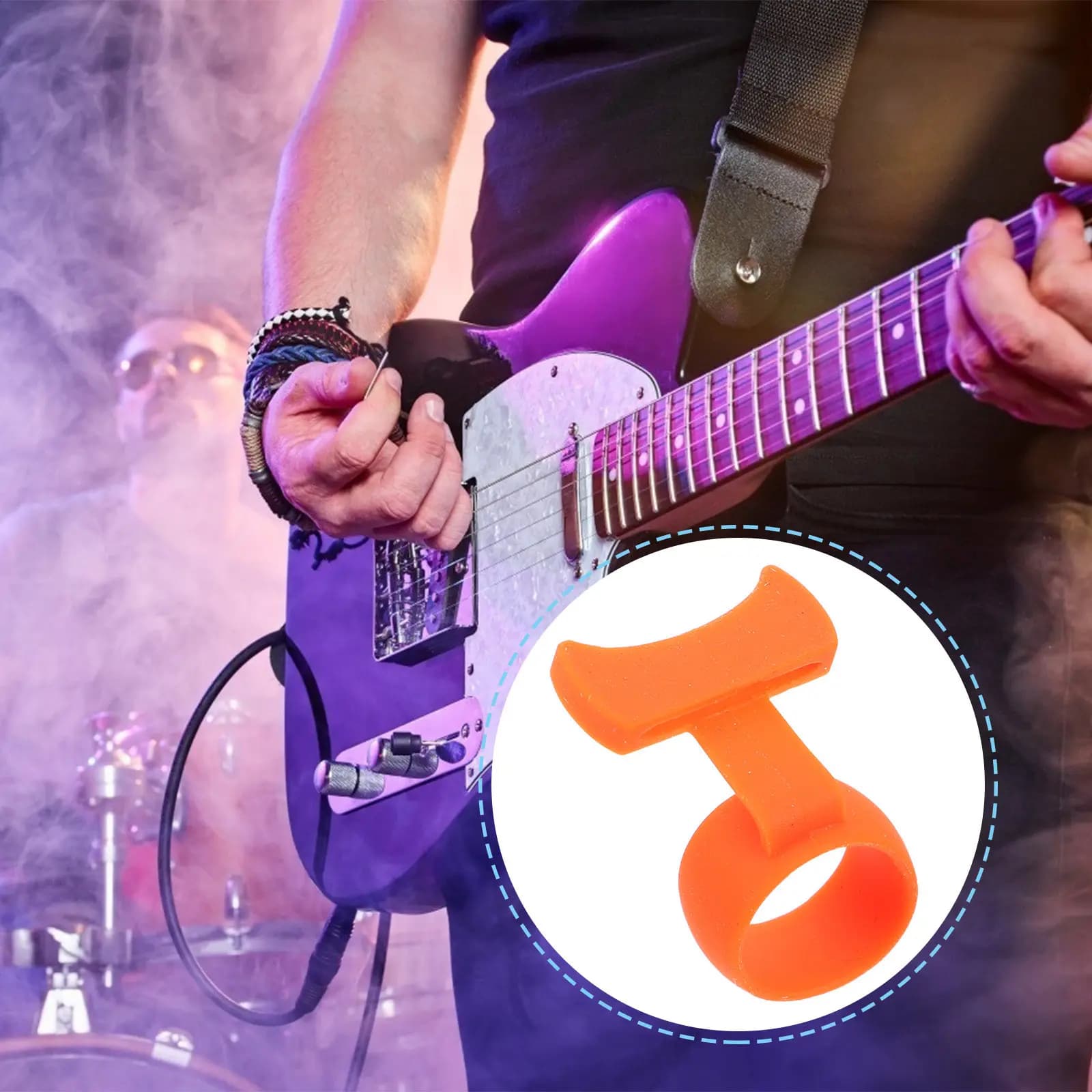 Supporto per plettro per chitarra, antiscivolo, per principianti, protezione per le dita, per chitarra elettrica e acustica, per un controllo migliorato