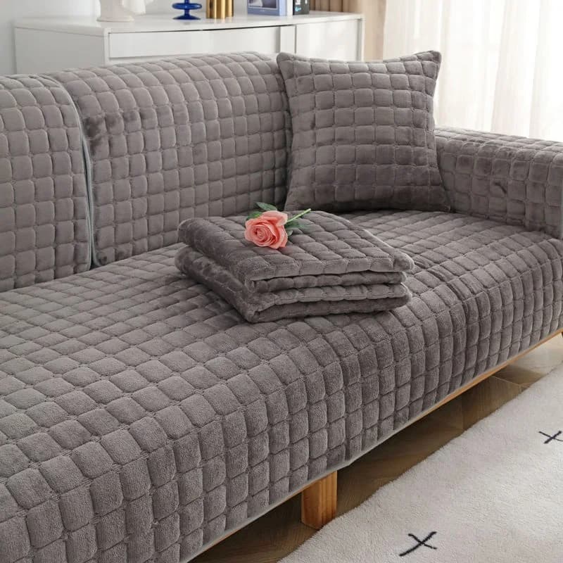 Velvet covers General thickened non-slip covers in universal Scottish plush Cover warm flannel cushion for armrests in plush Back towel