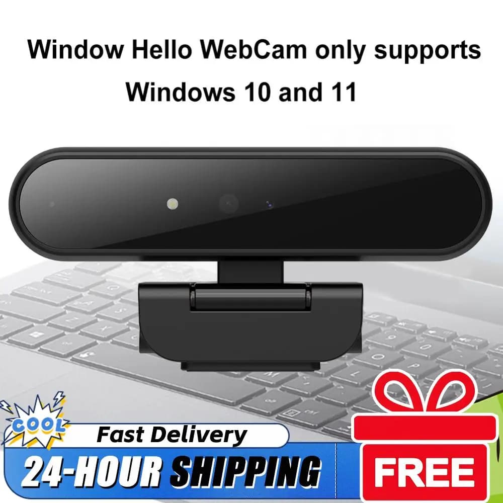 Webcam con Riconoscimento Facciale e Microfono Integrato per Windows 10/11, Telecamera per Accesso con Identificazione per Laptop e Computer Desktop