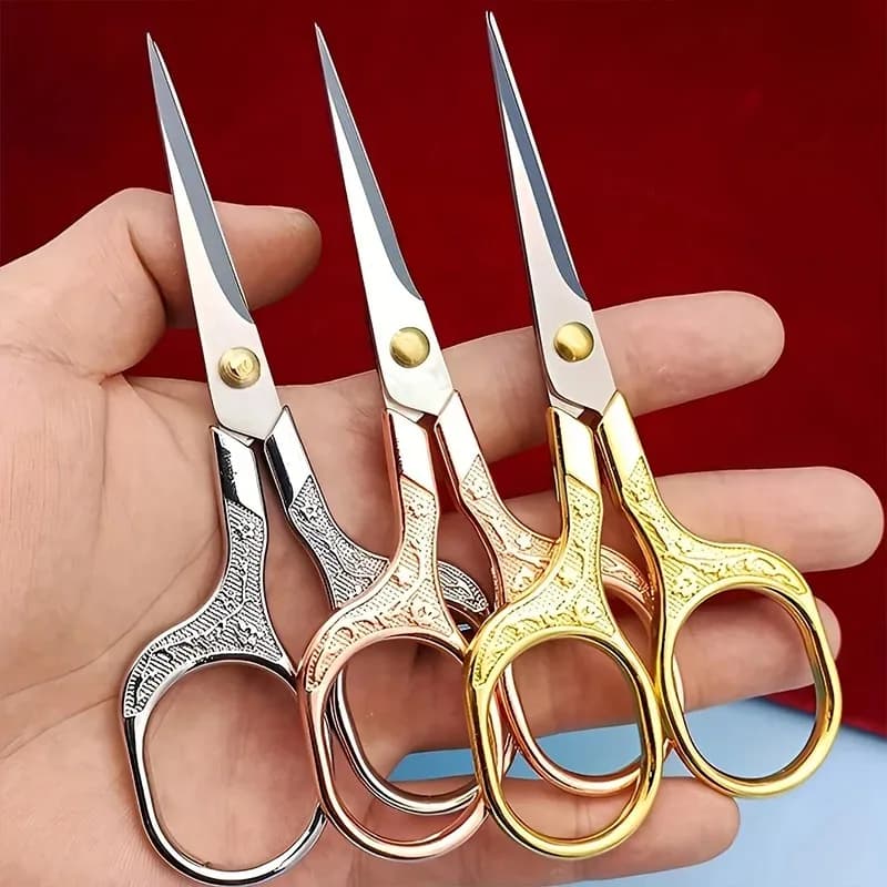 1PC Sewing scissors in stainless steel embroidery retro scissors from tailoring cutters for textiles accessories for sewing DIY