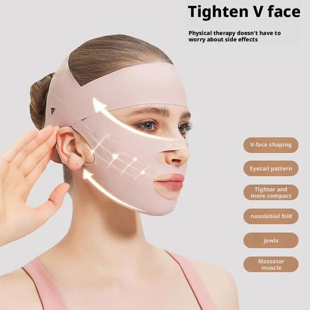 Maschera modellante per donna Lifting del viso Ganascia inferiore V-face Fasciatura Linea Intaglio Operazione Copricapo Liposuzione Facelift Tirare la pelle