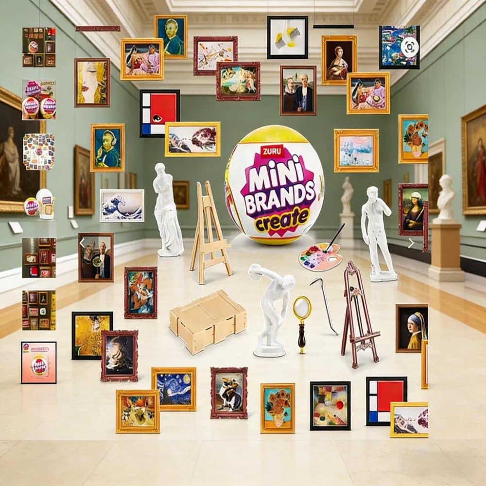 Zuru Mini Brands Serie Master Painting 5, Giocattoli Puzzle in Miniatura a Sorpresa, Scenari di Pittura Famosi, Collezione di Ornamenti Fai-da-Te