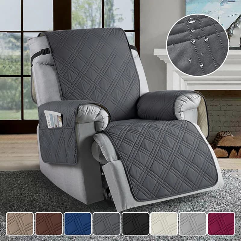 Waterproof Rearable Chair Lining Non-slip Lining for Reclining Chair with Pocket Rearable Chair Cover