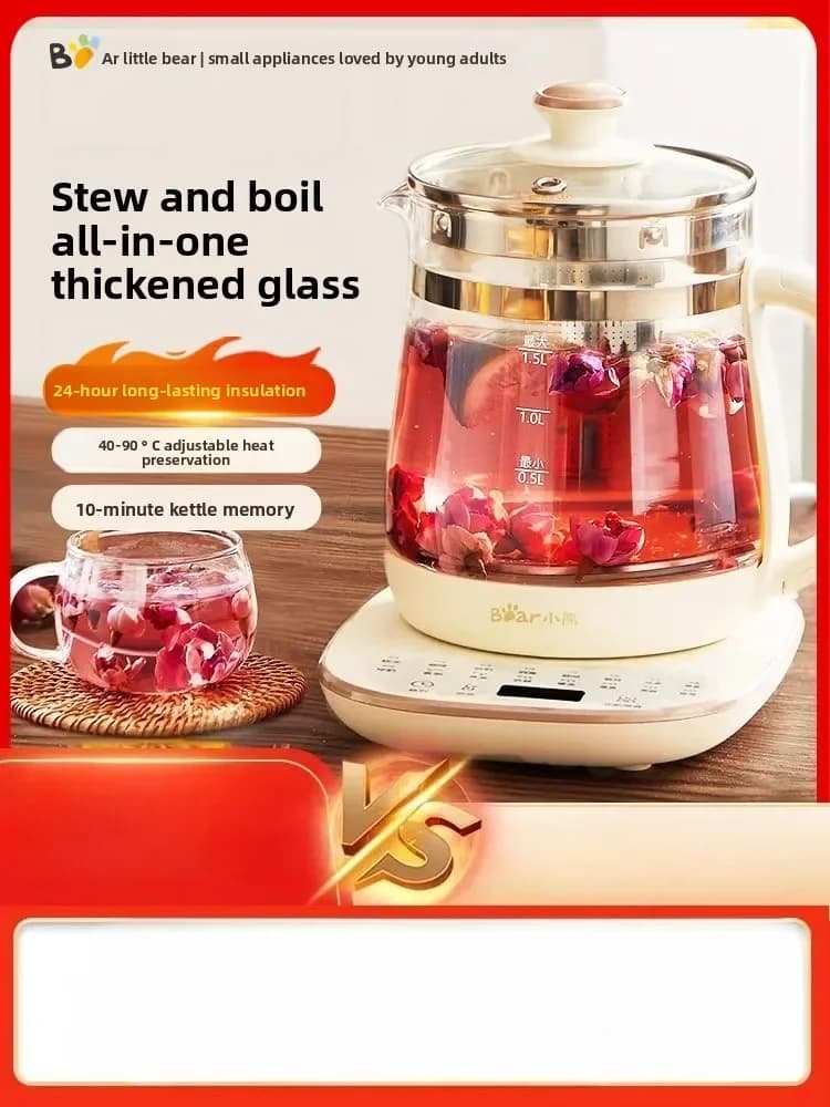 Bear 220V Electric Kettle Multifunctional Boiling Stewing Tea Pot Water Boiler for Office And Home Use