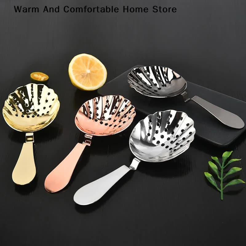 【W】Julep Bar Strainer 304 Stainless Steel Cocktail Strainer Spoon Bar Sprung Cocktail Shaker Fast Drain Julep Strainer Bar Tools