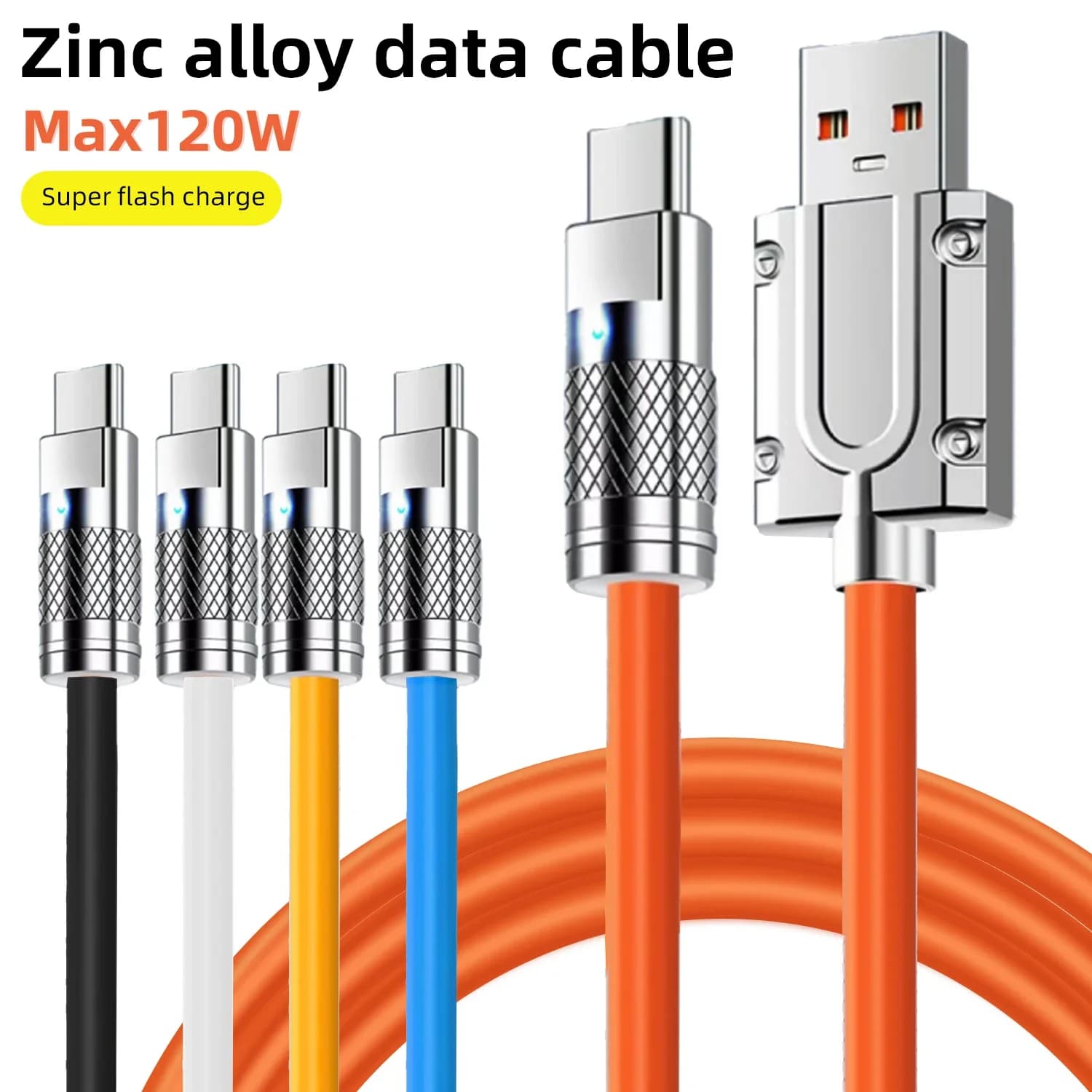 Cavo in silicone liquido tipo C a ricarica super veloce da 120 W Linee USB C a ricarica rapida per cavo dati telefonico USB C Xiaomi Huawei Samsung
