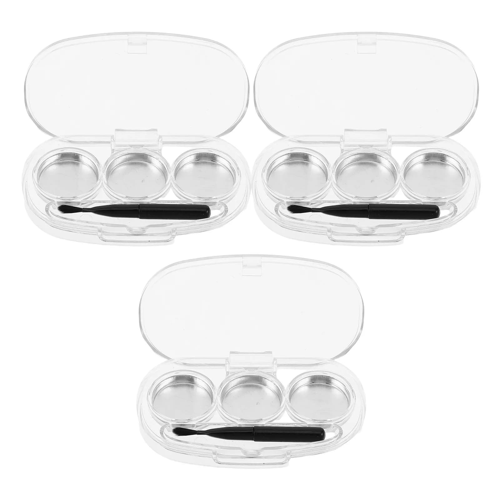 Set di 3 Organizzatori Trasparenti per Trucchi da Viaggio, per Palette Ombretti, Fard, Polvere, Rossetto, Scatola Compatta Trasparente con