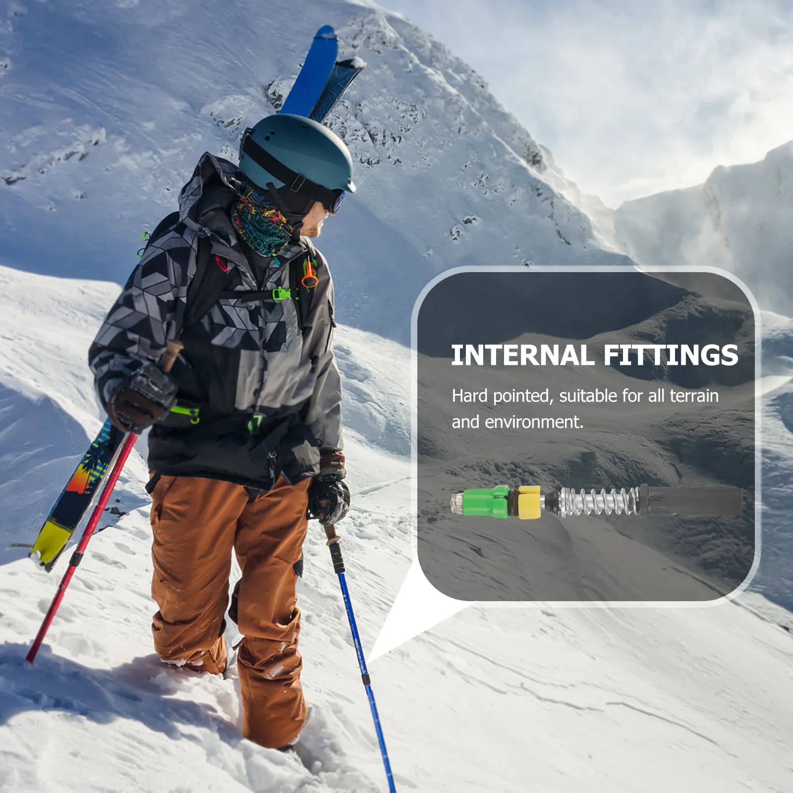 Tubo di Espansione per Bastone da Trekking, Accessorio Regolabile per Bastone da Escursionismo, Parti per Bastone con Assorbimento degli Urti