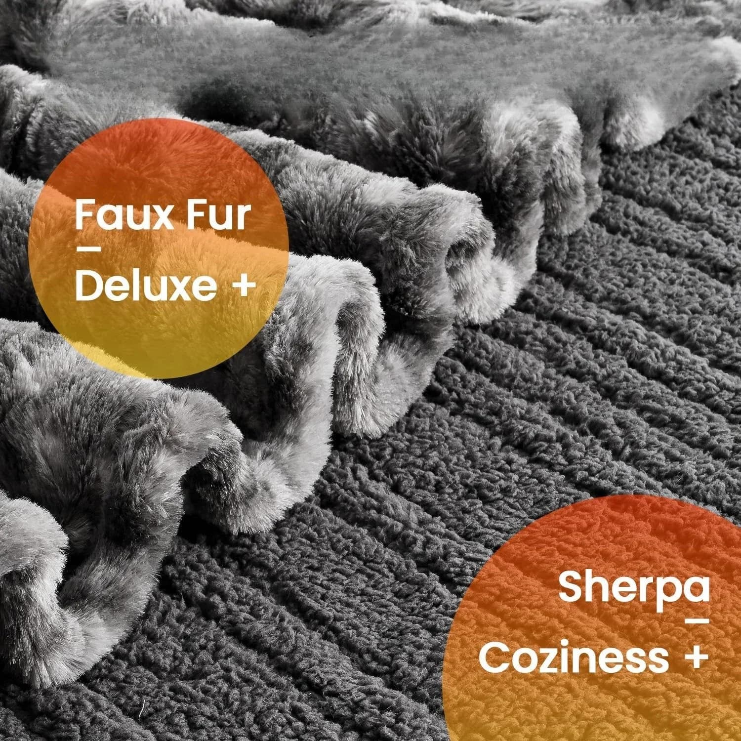 Coperta riscaldata king size, doppio controllo, coperta elettrica 90"x 100", pelliccia sintetica bifacciale e Sherpa, protezione dal surriscaldamento
