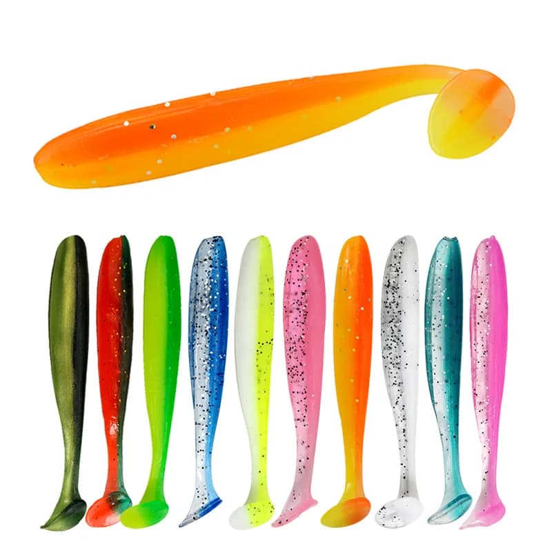 Luya Esca Soft T-tail Maggot Outdoor Fishing Fishing Equipment Dual Color T-tail Luya Esca False Verme Soft