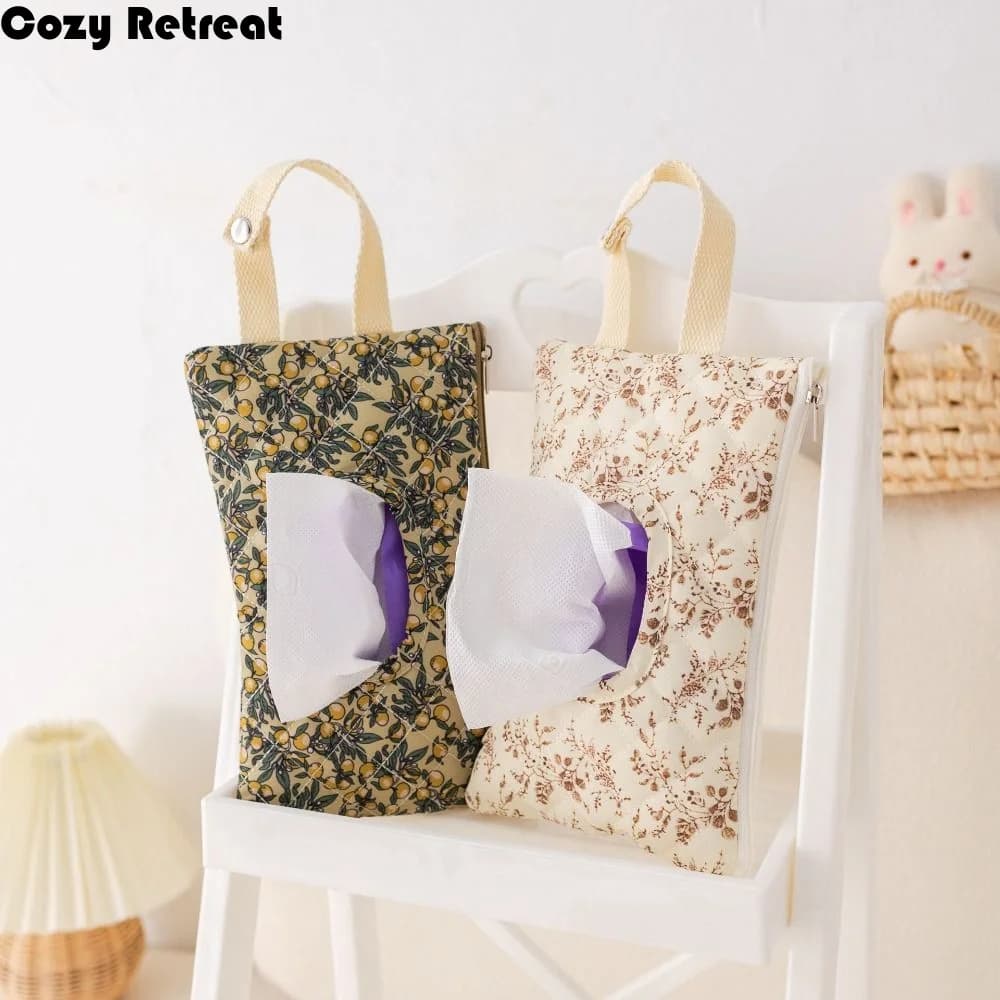 Dispenser per Salviette per Bambini con Design Floreale, Borsa Portatile Carina per Salviette Umidificate, Contenitore Riutilizzabile Vuoto da Appendere, per Uso sul Passeggino