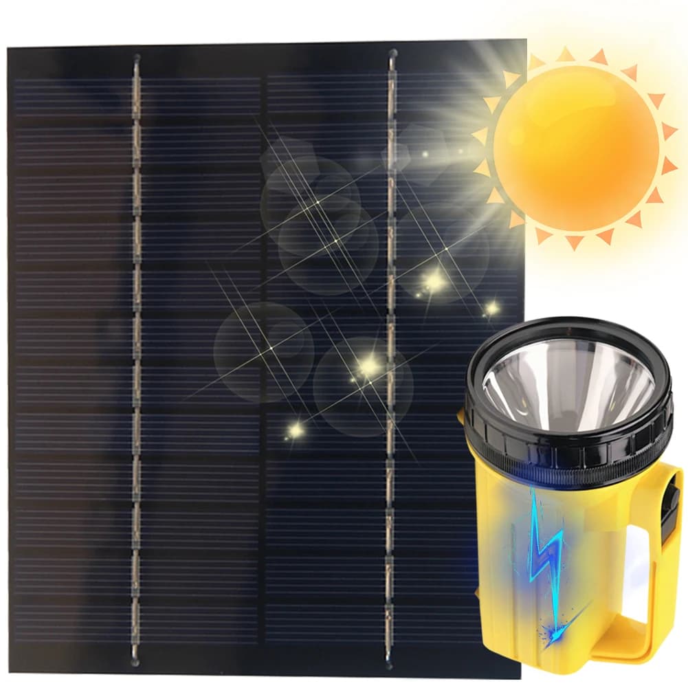 Pannello Solare Portatile 2W 12V, Caricabatterie Solare di Emergenza, Pannelli Solari Compatti per Ventilatori, Lampade da Esterno, Pompe