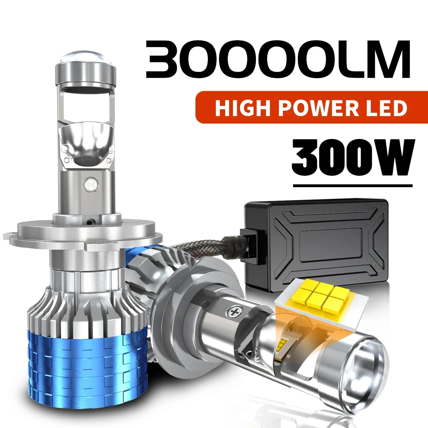 H4 H7 Lente per proiettore LED H8 H9 H11 9005 9006 HB3 HB4 Lampadina per fari auto Lampada Canbus 6000K per auto/moto 12V 24V 30000LM